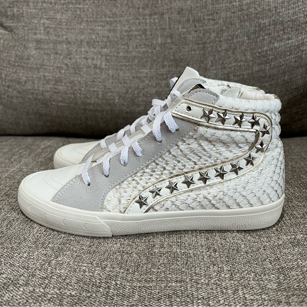 Vintage Havana Lynn Multi Mix Leather Sneakers Women’s 7 High Top Star Details - Picture 4 of 10